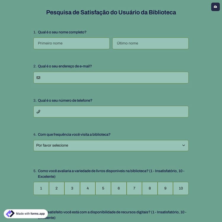 Pesquisa de Satisfação do Usuário da Biblioteca