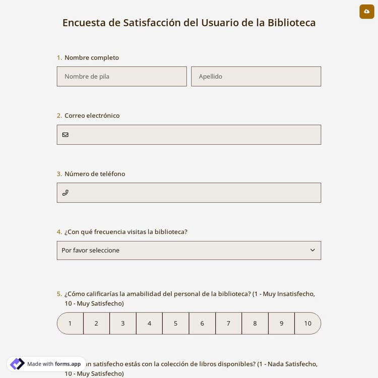 Encuesta de Satisfacción del Usuario de la Biblioteca