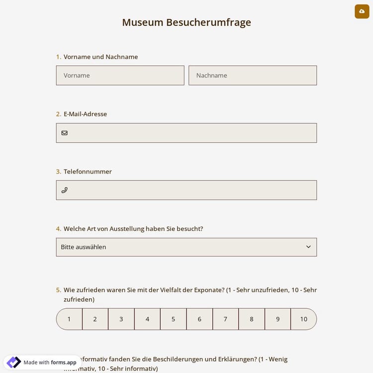 Museum Besucherumfrage