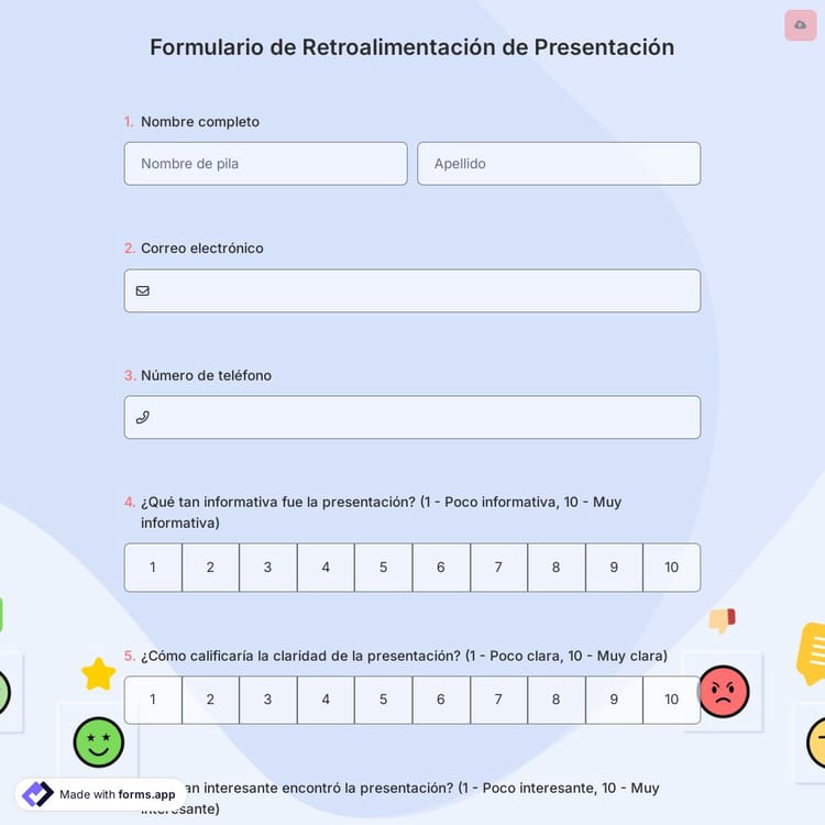 Formulario de Retroalimentación de Presentación