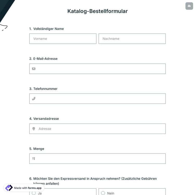 Katalog-Bestellformular