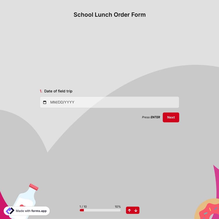 School Lunch Order Form