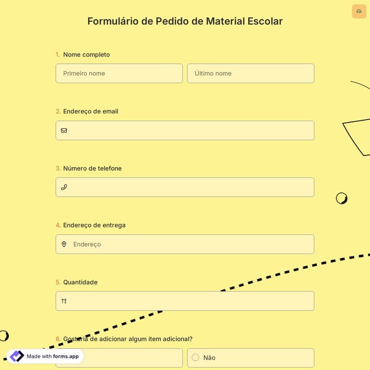 Formulário de Pedido de Material Escolar