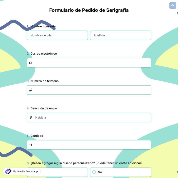 Formulario de Pedido de Serigrafía