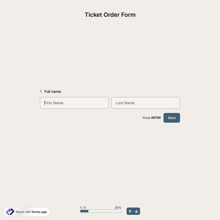 Ticket Order Form