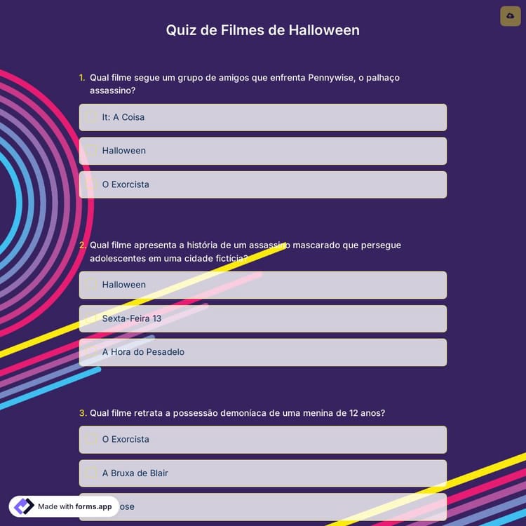 Quiz de Filmes de Halloween