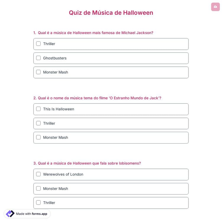 Quiz de Música de Halloween