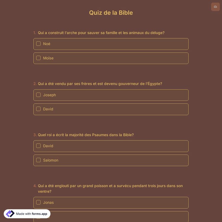 Quiz de la Bible