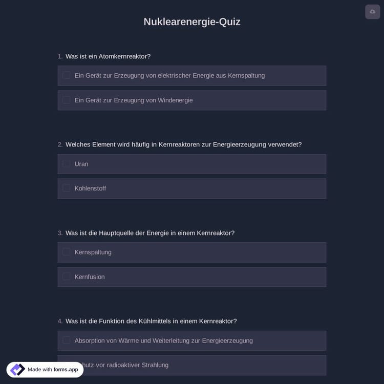 Nuklearenergie-Quiz