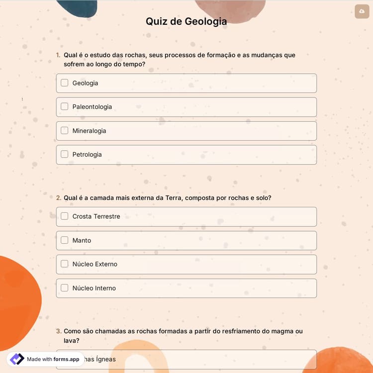 Quiz de Geologia