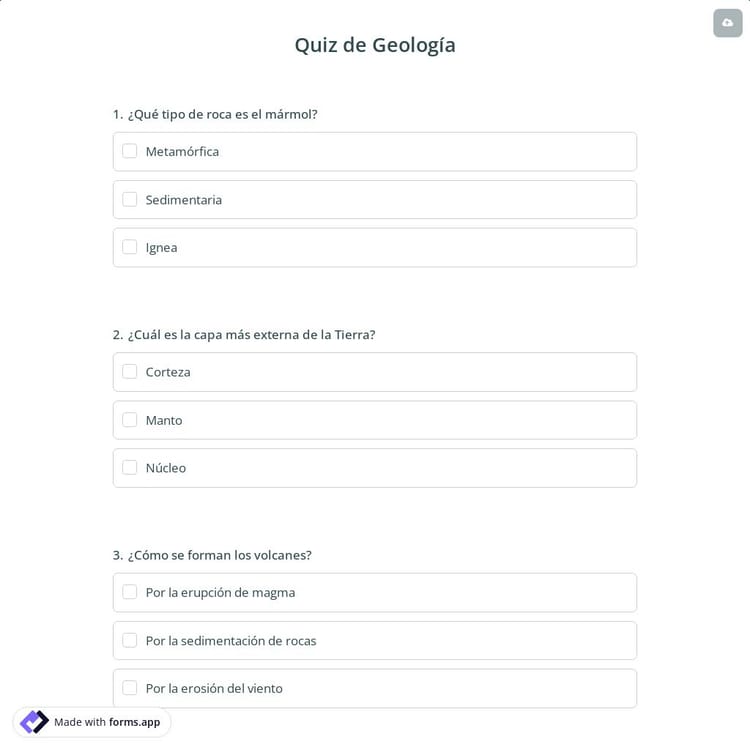 Quiz de Geología