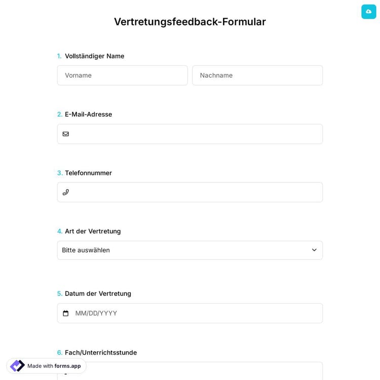 Vertretungsfeedback-Formular