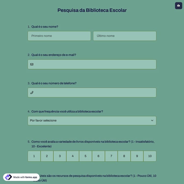 Pesquisa da Biblioteca Escolar