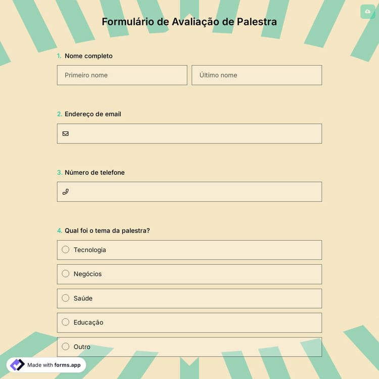 Formulário de Avaliação de Palestra