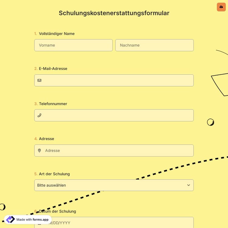 Schulungskostenerstattungsformular