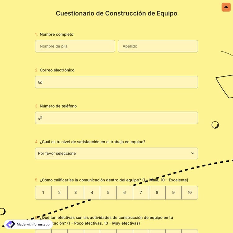 Cuestionario de Construcción de Equipo