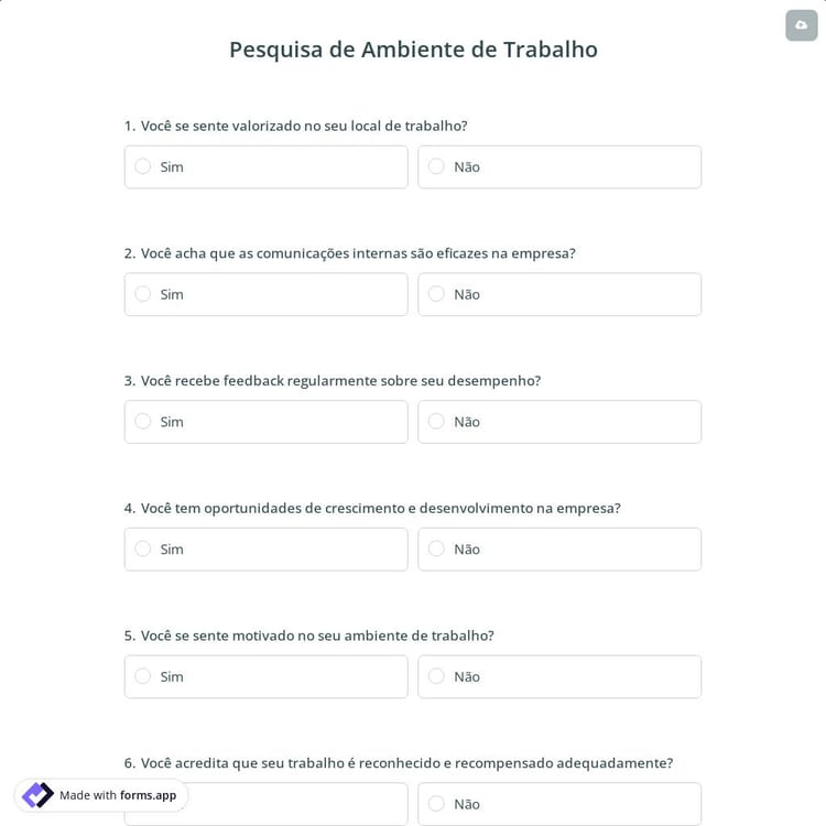 Pesquisa de Ambiente de Trabalho