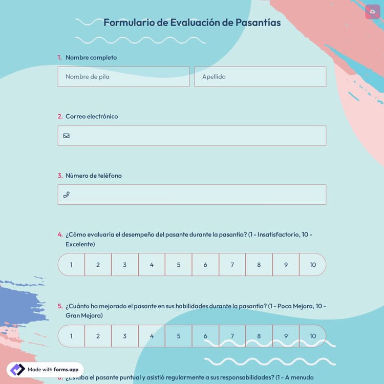 Formulario de Evaluación de Pasantías