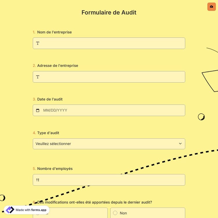 Formulaire de Audit