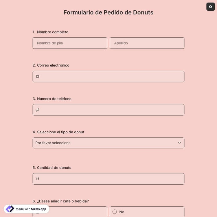 Formulario de Pedido de Donuts