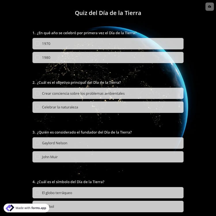 Quiz del Día de la Tierra