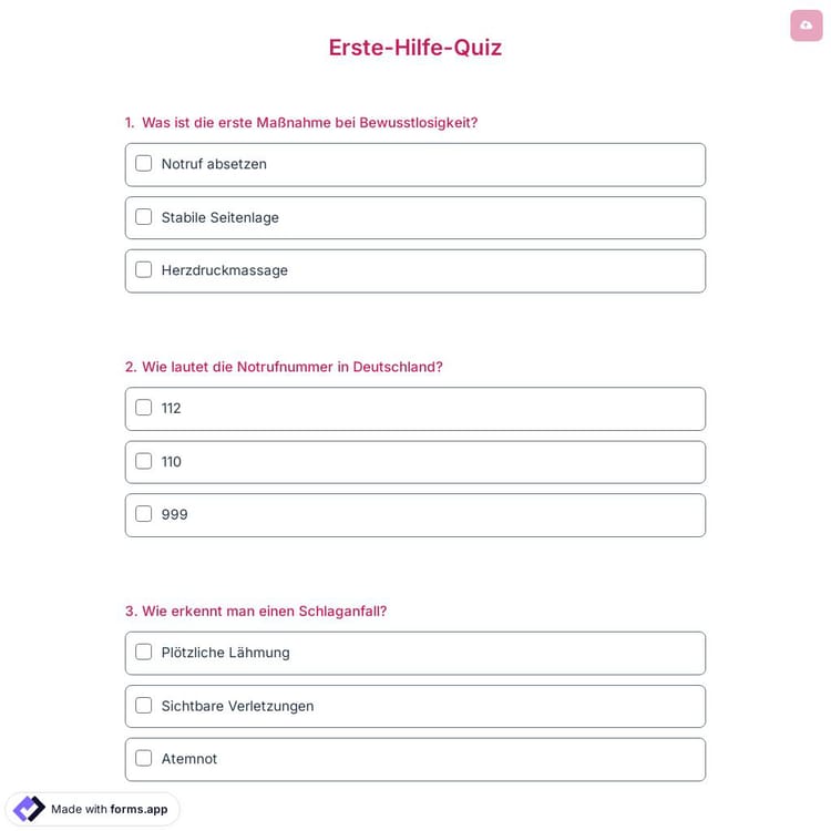Erste-Hilfe-Quiz