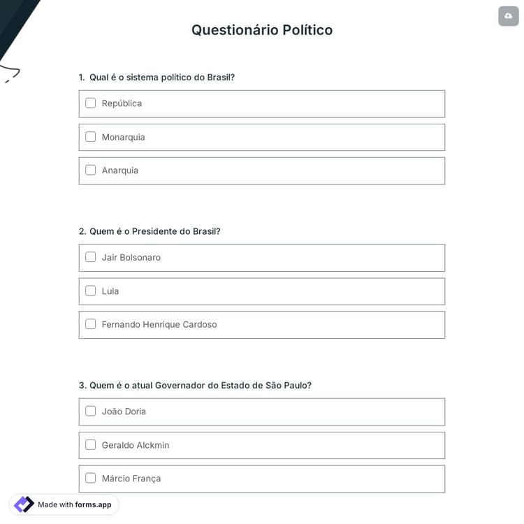 Questionário Político