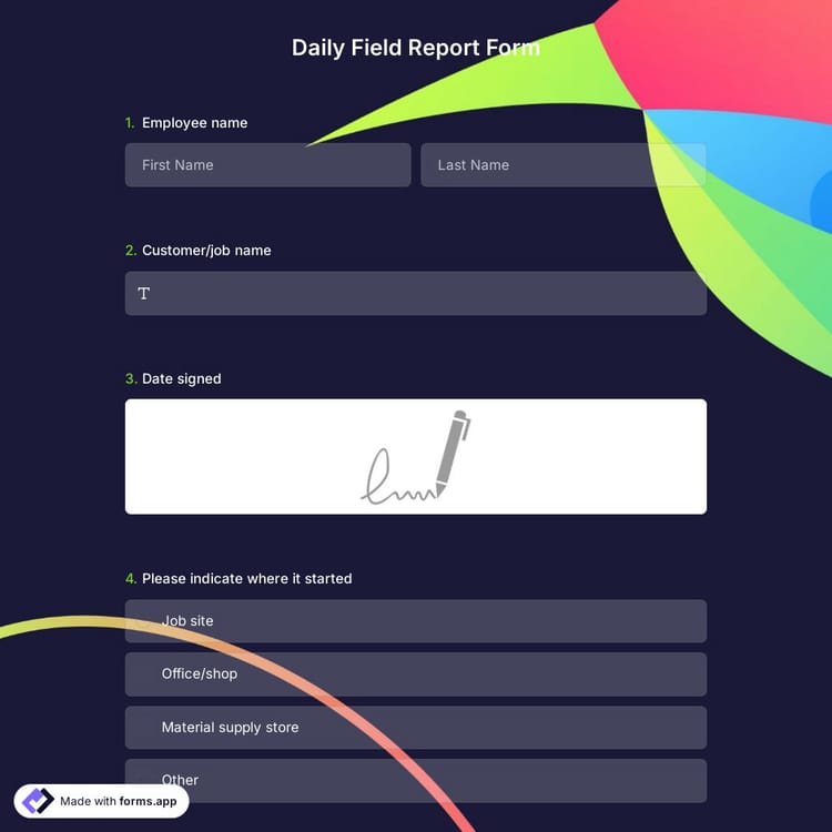 Daily Field Report Form