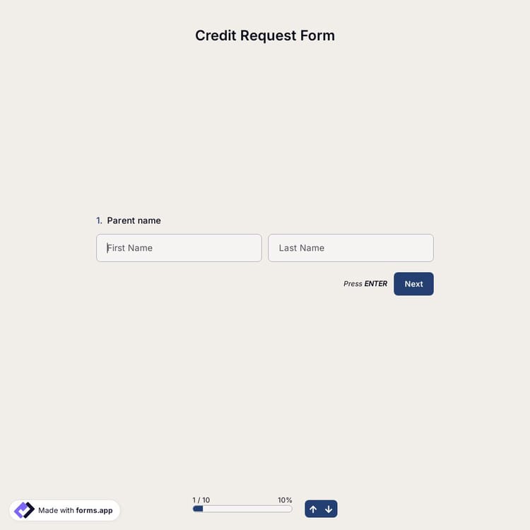 Credit Request Form