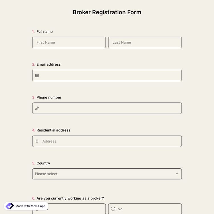 Broker Registration Form