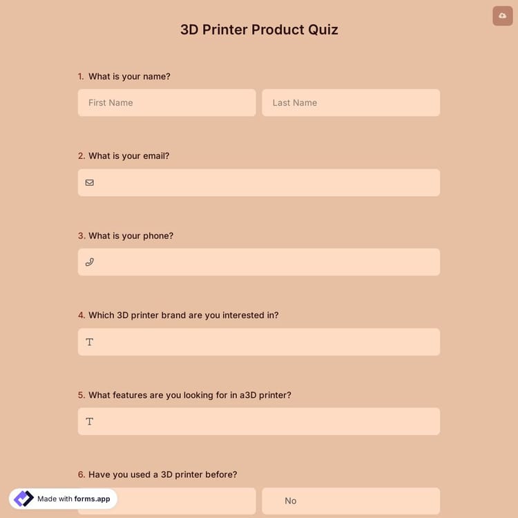 3D Printer Product Quiz