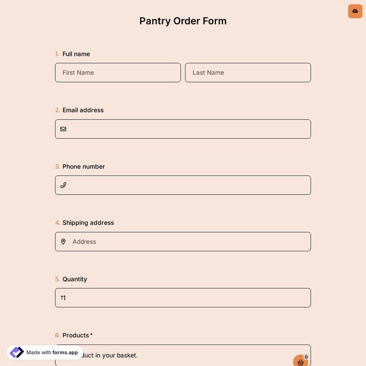Pantry Order Form