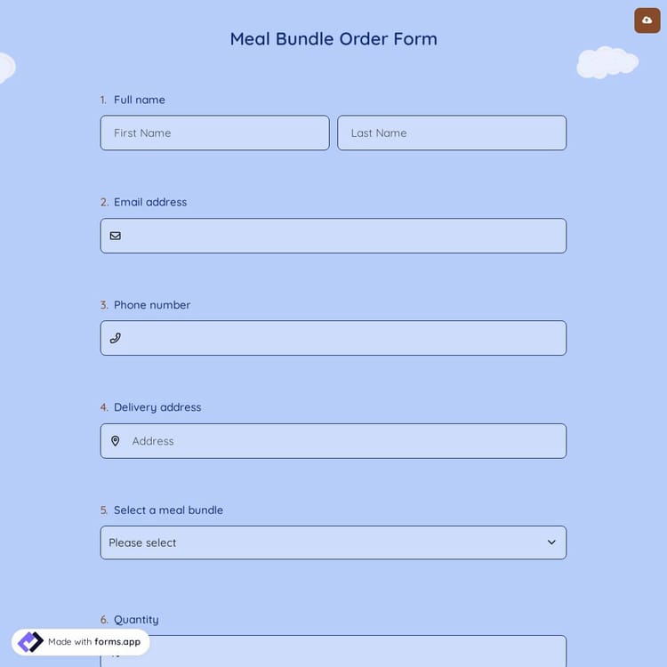 Meal Bundle Order Form