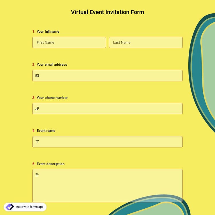 Virtual Event Invitation Form