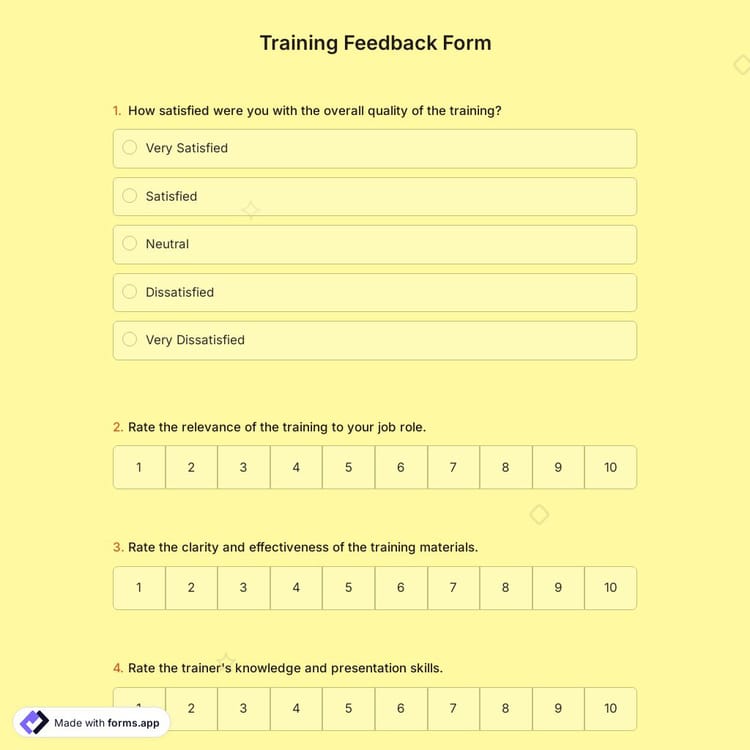 Training Feedback Form