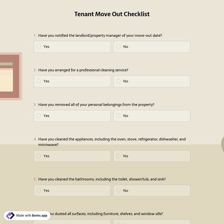 Tenant Move Out Checklist