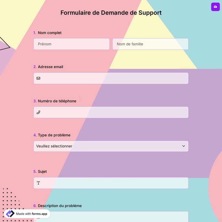 Formulaire de Demande de Support