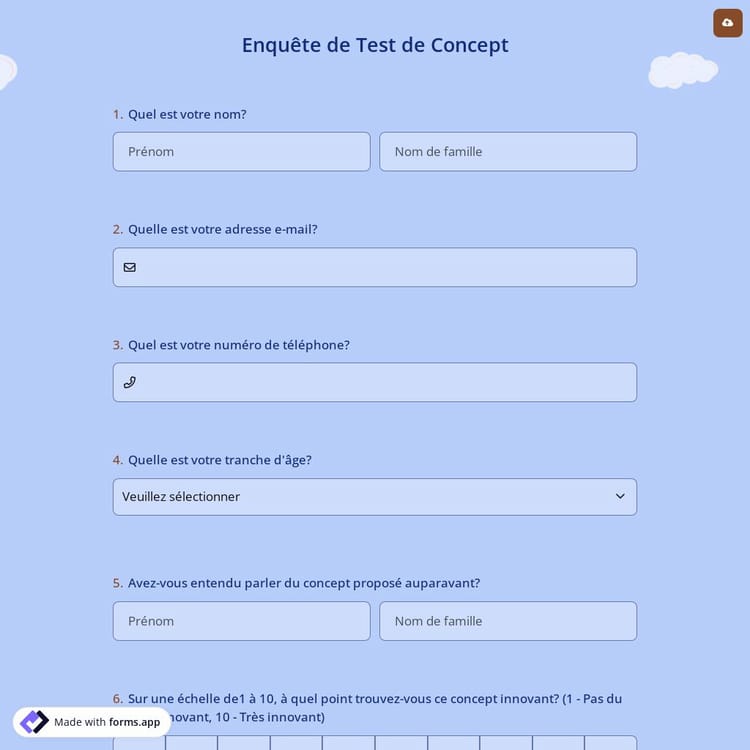 Enquête de Test de Concept