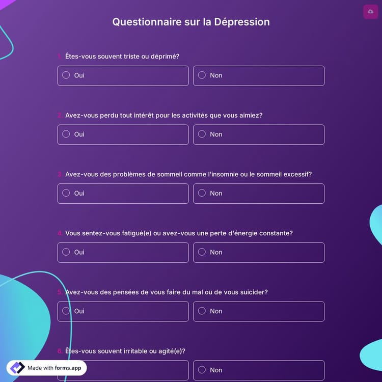 Questionnaire sur la Dépression