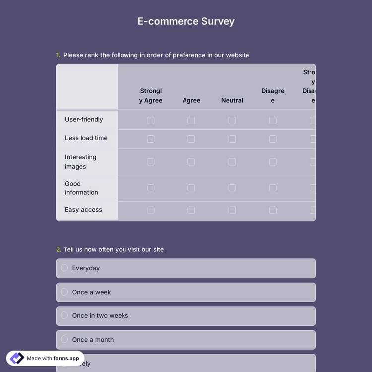 E-commerce Survey