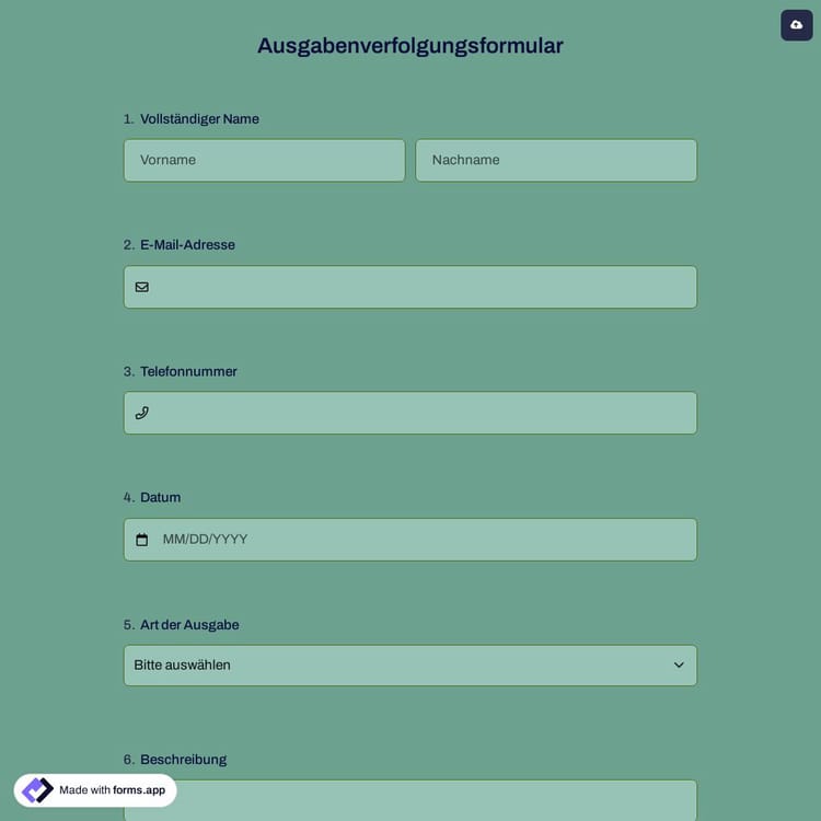 Ausgabenverfolgungsformular