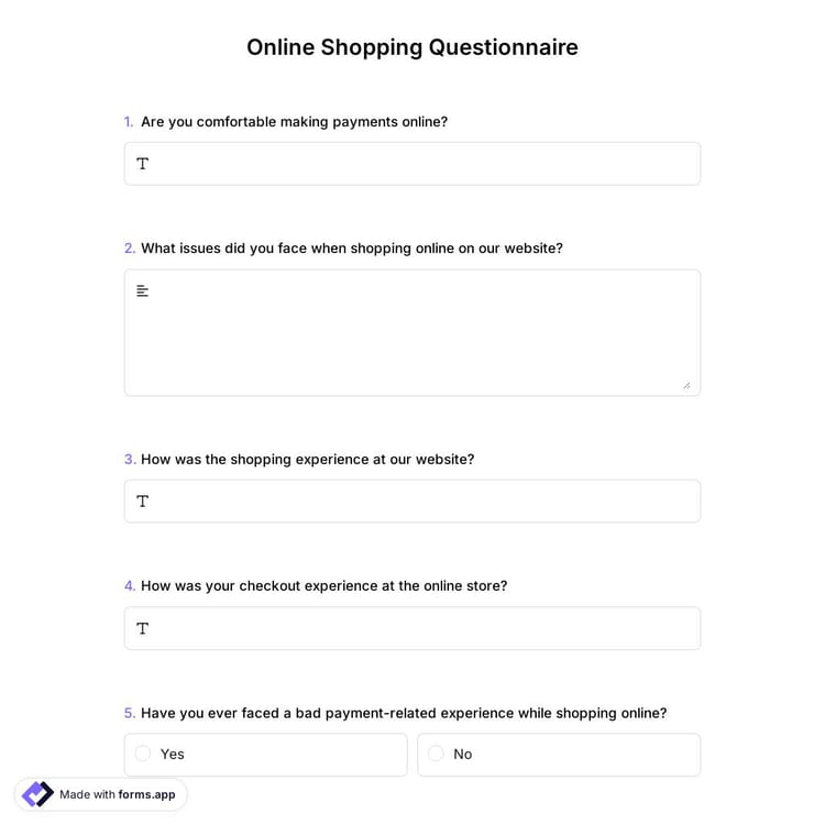 Online Shopping Questionnaire