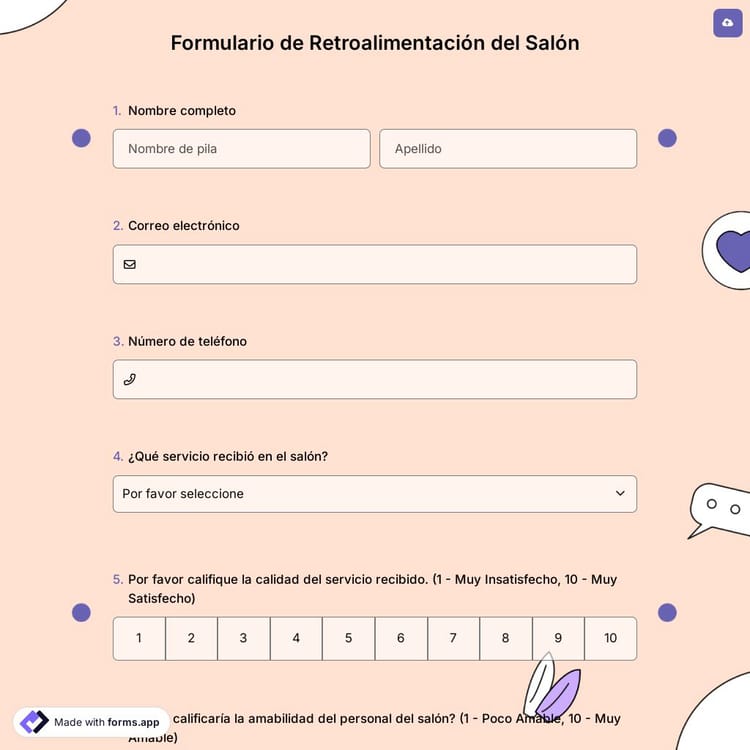 Formulario de Retroalimentación del Salón