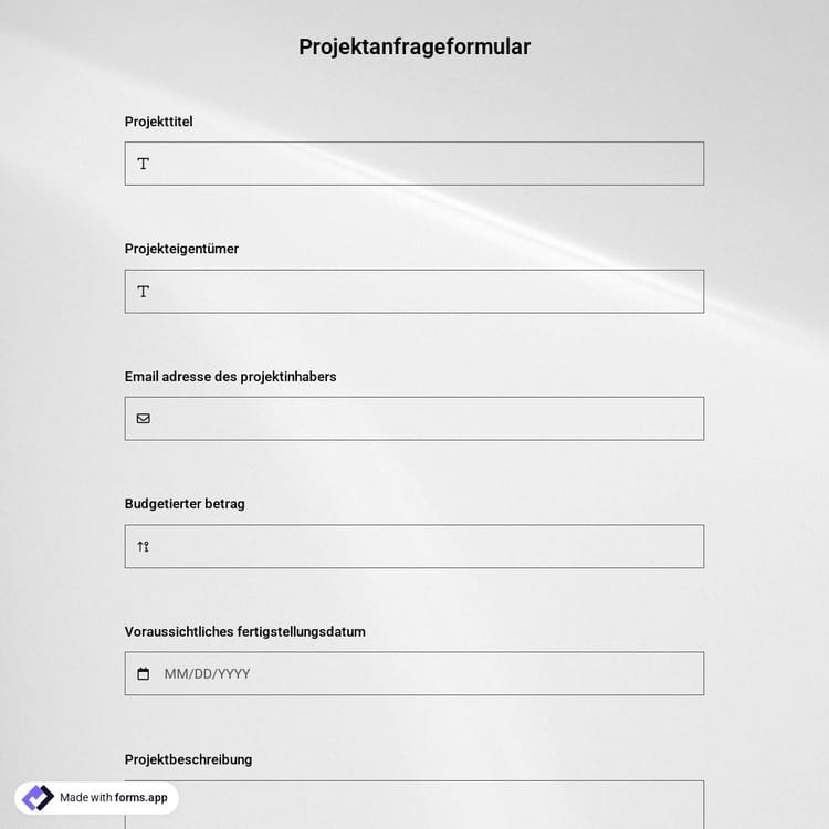 Projektanfrageformular