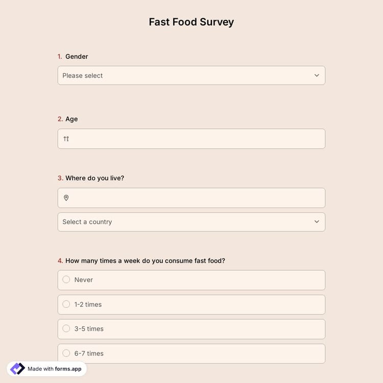 Fast Food Survey
