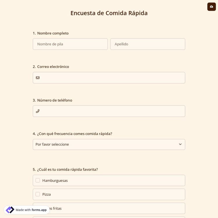 Encuesta de Comida Rápida