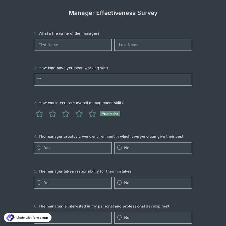 Manager Effectiveness Survey