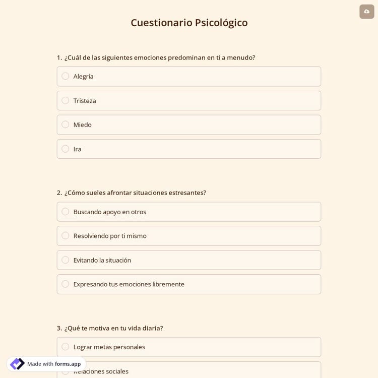 Cuestionario Psicológico