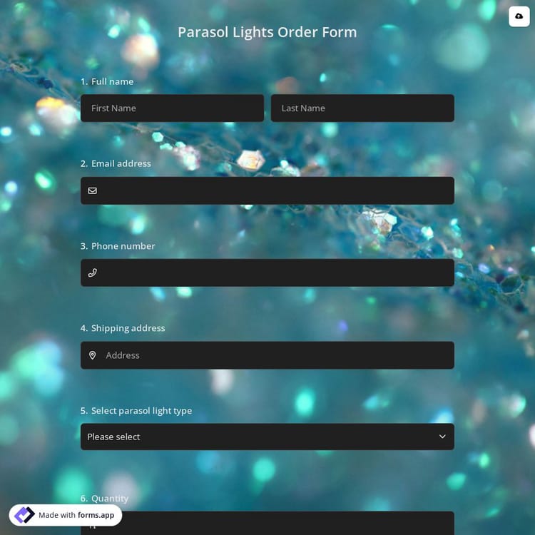 Parasol Lights Order Form