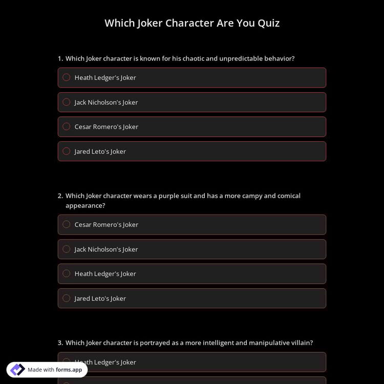Which Joker Character Are You Quiz